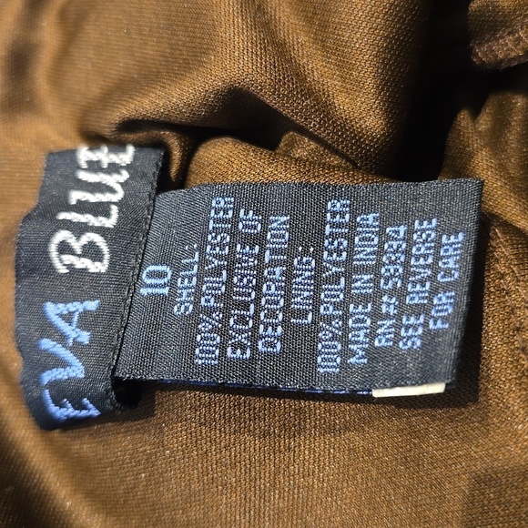 Eva Blue - Y2K Chocolate Brown Embellished Beaded Bodice Flare Formal Dress - Picture 7 of 11